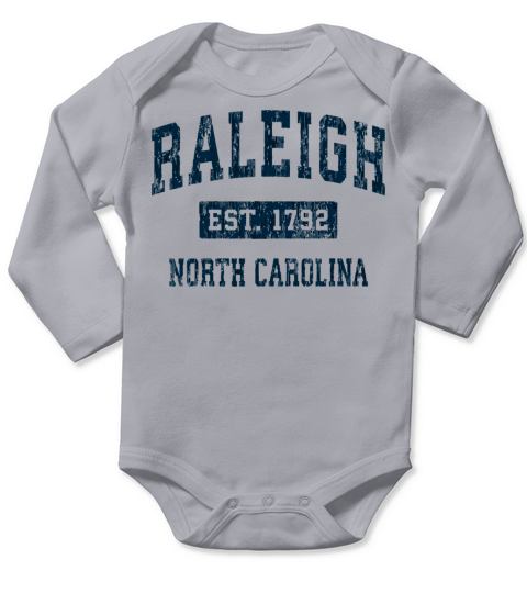 Raleigh North Carolina Nc Vintage Sports Design Na Long Sleeve Baby One-Piece