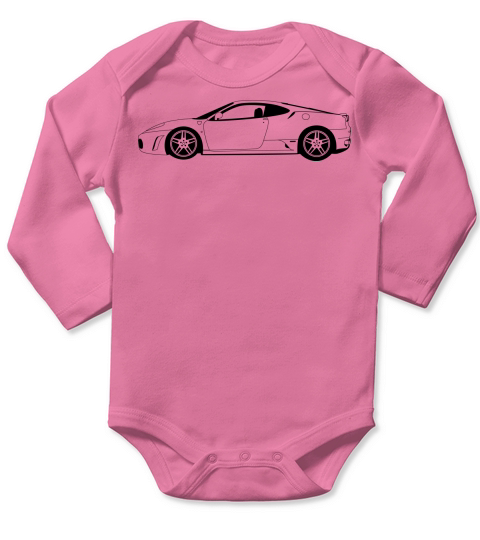 Red Sports Car Long Sleeve Baby One-Piece
