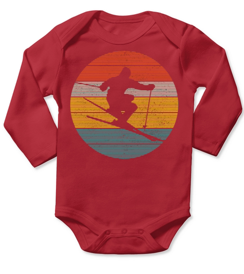 Ski Vintage Skiing Winter Sports Freeski Skier Long Sleeve Baby One-Piece