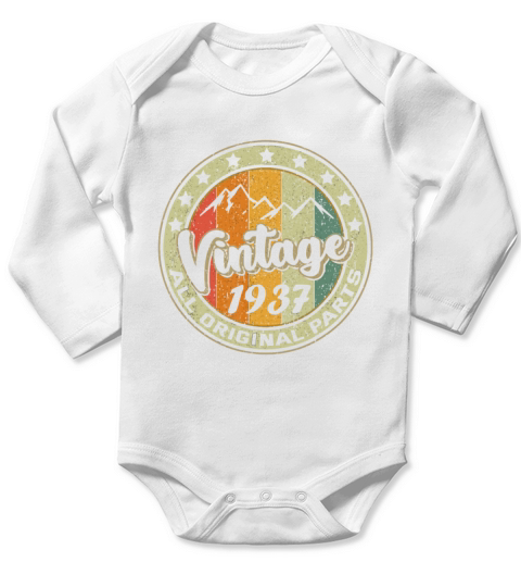 Vintage 1937 Retro 85 Year Old Gift 85th Birthday Long Sleeve Baby One-Piece