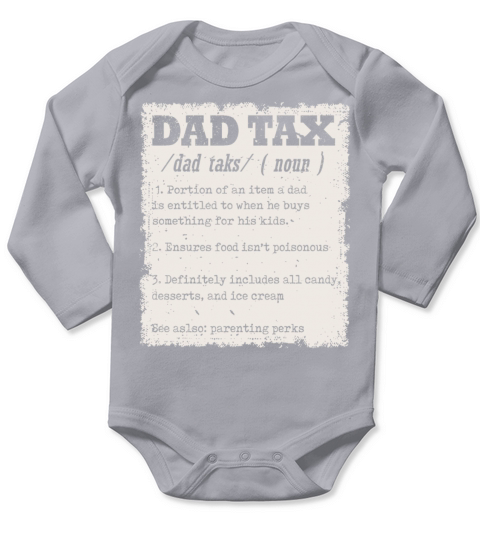 Vintage Dad Tax Definition Men Funny Fathers Day Long Sleeve Baby One-Piece