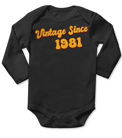 Vintage since 1981 42 Years Old - Groovy 42nd Long Sleeve Baby One-Piece