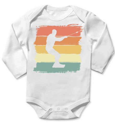 Wakeboard vintage retro wakeboard legend Long Sleeve Baby One-Piece