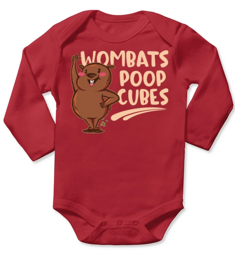 Wombats Poop Cubes For A Wombats Lover Long Sleeve Baby One-Piece