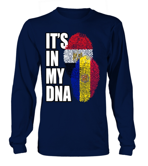 Andorran And Egyptian Mix Heritage DNA Flag Long sleeved Unisex