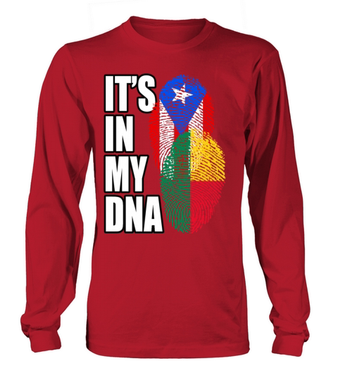 Beninese And Puerto Rican Mix Heritage DNA Flag Long sleeved Unisex