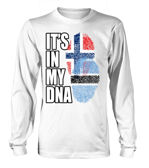 Botswana And Norwegian Mix Heritage DNA Flag Long sleeved Unisex