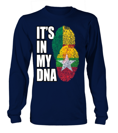 Burmese And Benin Mix Heritage DNA Flag Long sleeved Unisex