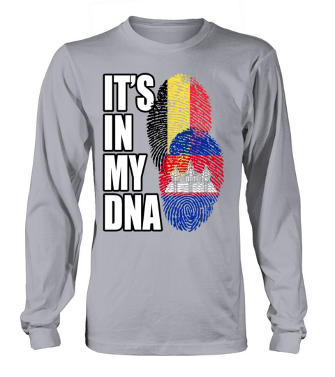 Cambodian And Belgian Mix Heritage DNA Flag Long sleeved Unisex