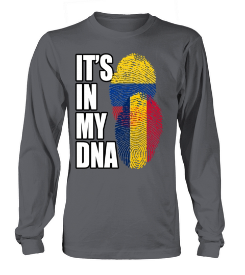 Chadian And Colombian Mix Heritage DNA Flag Long sleeved Unisex