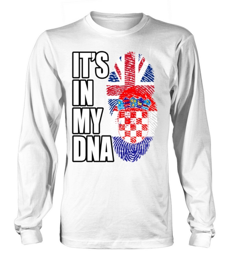 Croatian And British Mix Heritage DNA Flag Long sleeved Unisex