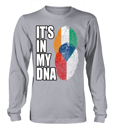 Czech And Ivorian Mix Heritage DNA Flag Long sleeved Unisex