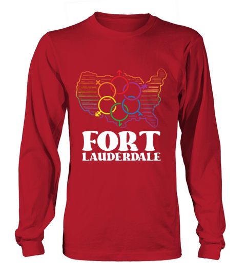 Fort Lauderdale Pride Flag Pride Month LGBTQ Flag Long sleeved Unisex