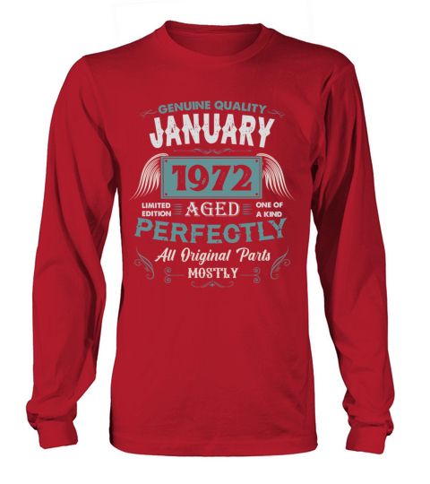 January 1972 Vintage Birthday Present Long sleeved Unisex