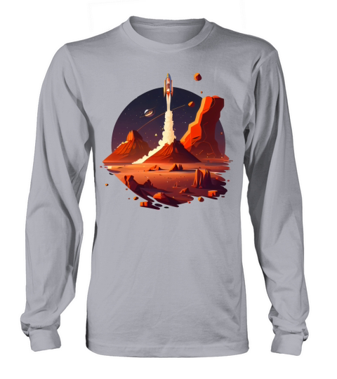 Vintage Space Science Mars Fiction Geek Solar Long sleeved Unisex