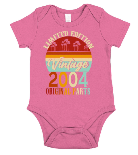 2004 Vintage born Vintage Birthday Retro Short Sleeve Baby One-Piece