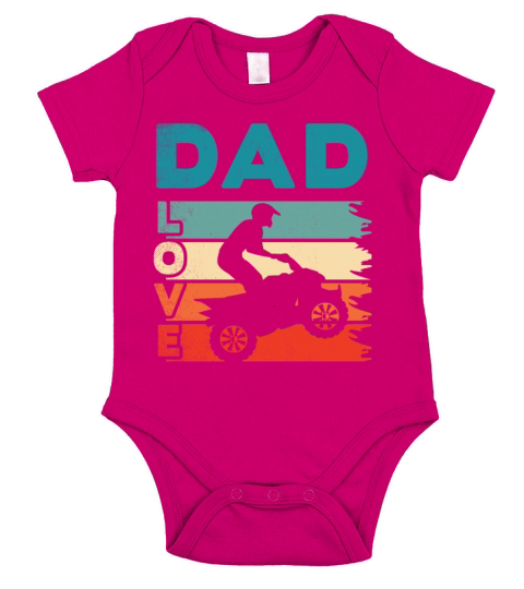 all terrain vehicles DAD love art vintage retro Short Sleeve Baby One-Piece