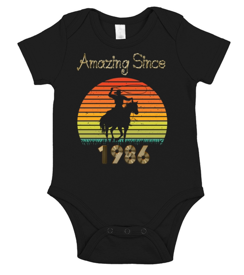 Amazing Since 1986 Vintage Birthday Shirts for Men Short Sleeve Baby One-Piece
