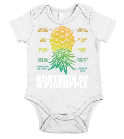 Anatomy Of A Pineapple Swinger Couples Funny Short Sleeve Baby One-Piece