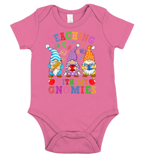 Back To School Teacher Gnome Teaching With Gnomie Short Sleeve Baby One-Piece