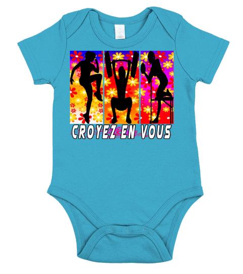 Believe In Yourself With Roses Flowers in French Short Sleeve Baby One-Piece