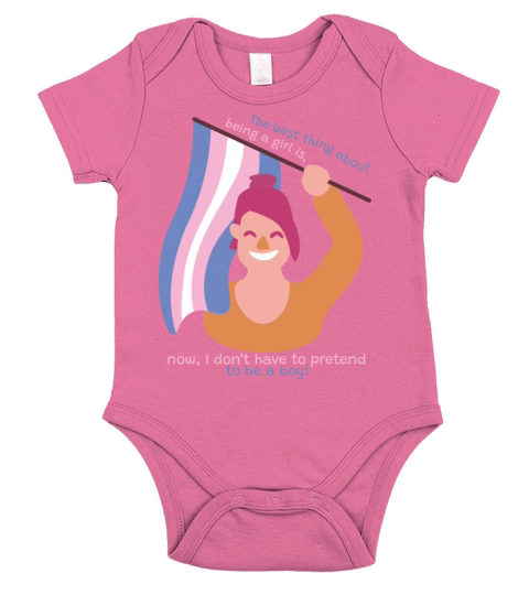 Best Thing About Being A Girl Cute Transgender Pri Short Sleeve Baby One-Piece