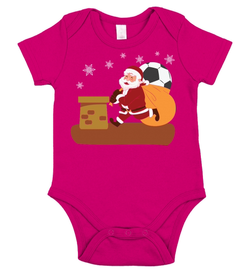 Christmas Sport Santas Gift Football Short Sleeve Baby One-Piece