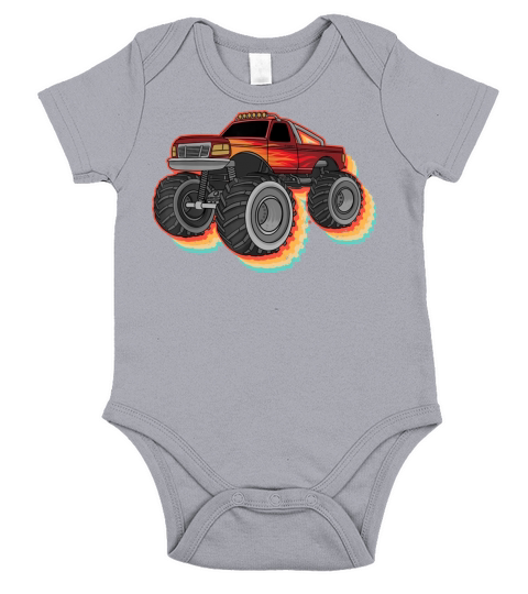 Cool Monster Truck Art For Men Women Vintage Monst Short Sleeve Baby One-Piece