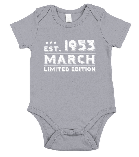 Est March 1953 - Birthday Present - Vintage Short Sleeve Baby One-Piece