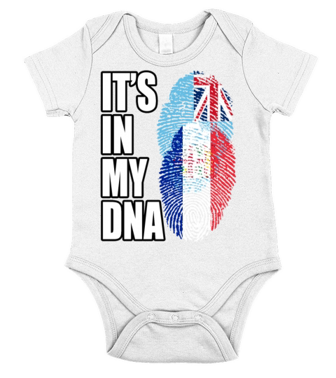 Fijian And French Mix Heritage DNA Flag Short Sleeve Baby One-Piece