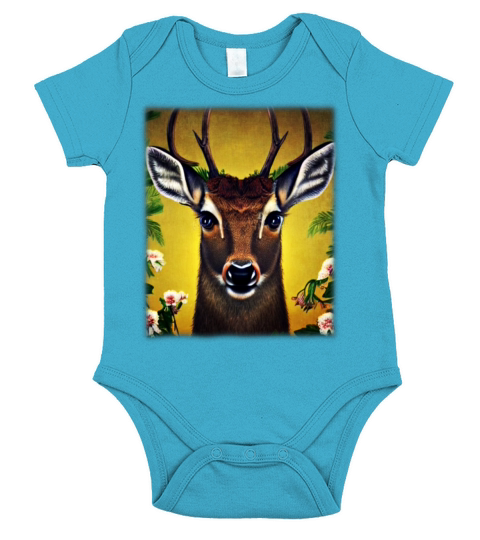 Forest animal deer design Short Sleeve Baby One-Piece