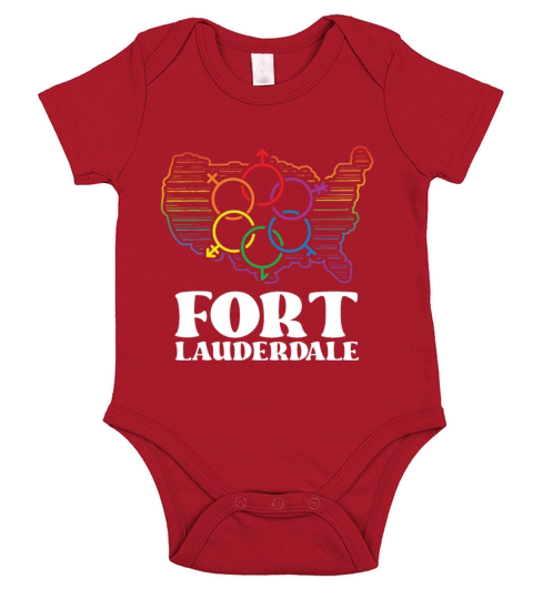 Fort Lauderdale Pride Flag Pride Month LGBTQ Flag Short Sleeve Baby One-Piece