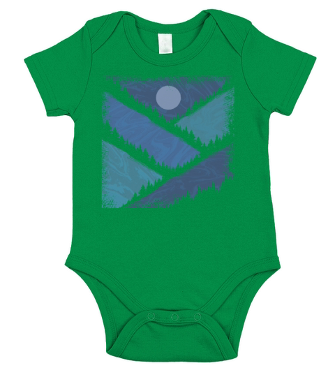 Geometry Mountains With Forest Vintage Short Sleeve Baby One-Piece