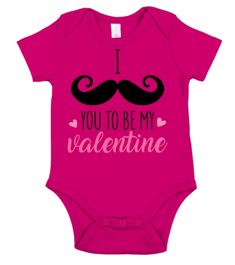 I Mustache You To Be My Valentine Funny Design for Short Sleeve Baby One-Piece