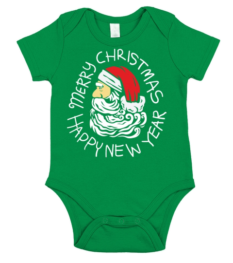 Merry Christmas and Happy New Year Short Sleeve Baby One-Piece
