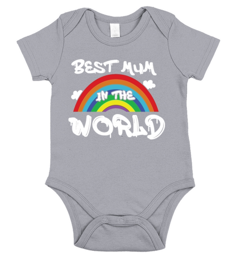 Rainbow Mama Best Mom World Happy Mothers Day Short Sleeve Baby One-Piece