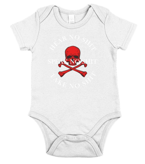 Skull And Bones Speak No Shit Short Sleeve Baby One-Piece