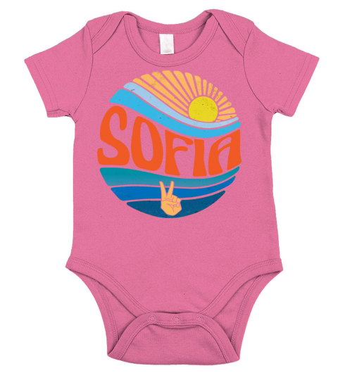 Sofia Shirt Vintage Sunset Sofia Groovy Tie Dye Short Sleeve Baby One-Piece