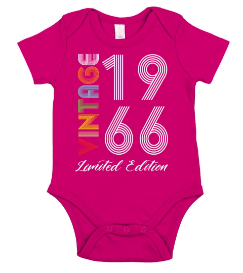 Vintage 1966 Vintage Birthday Retro Vintage Short Sleeve Baby One-Piece
