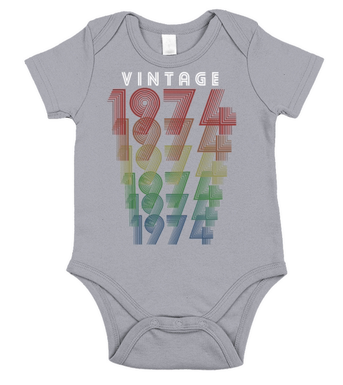 Vintage 1974 Gift 1974 Birthday Retro Men Women Short Sleeve Baby One-Piece