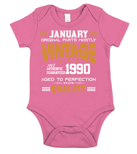 Vintage Aged To Perfection January 1990 Short Sleeve Baby One-Piece
