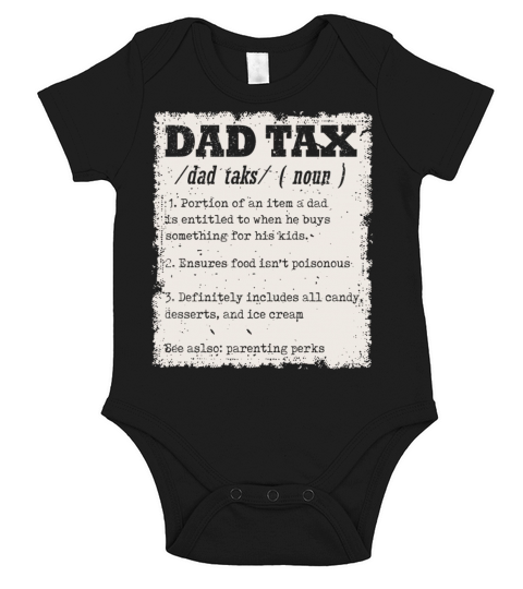 Vintage Dad Tax Definition Men Funny Fathers Day Short Sleeve Baby One-Piece