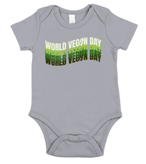 Vintage Logo World Vegan Day Short Sleeve Baby One-Piece