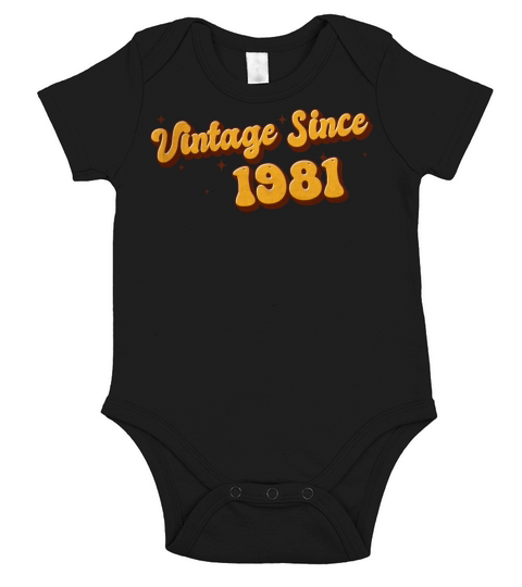 Vintage since 1981 42 Years Old - Groovy 42nd Short Sleeve Baby One-Piece