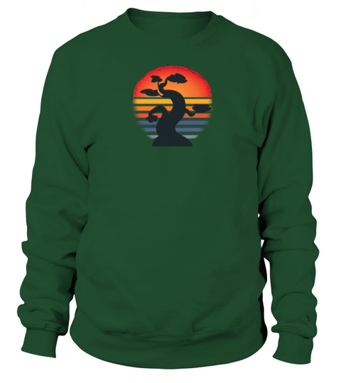 Bonsai Tree Silhouette In Vintage Sunset Sweatshirt Unisex