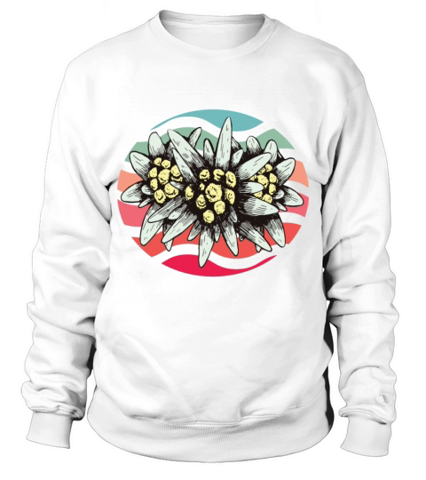 Edelweiss Vintage Switzerland Souvenir Hiking Alps Sweatshirt Unisex