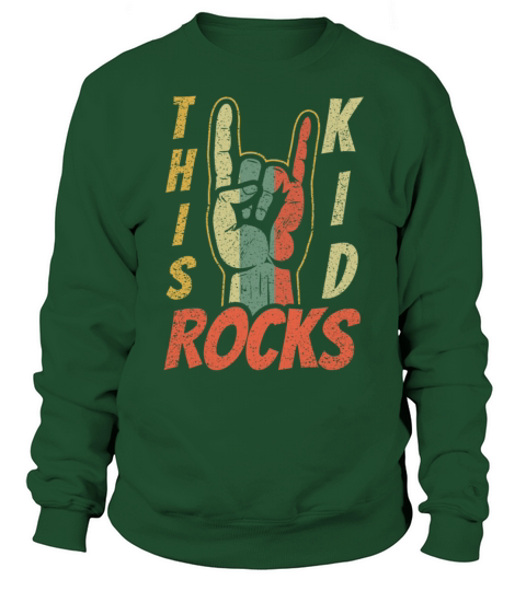 Vintage Retro Rock Sign Rock Hand Metal Kid Rocker Sweatshirt Unisex
