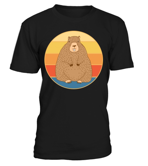 Cute Groundhog Retro Sunset Vintage Animal Lover T-Shirt Unisex