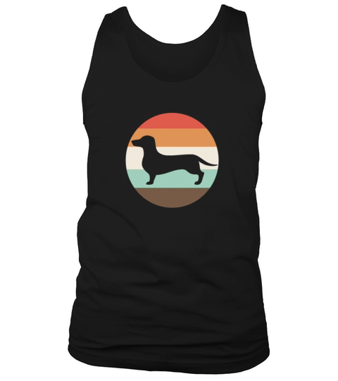Dachshund Silhouette Retro Vintage Tank Top Unisex