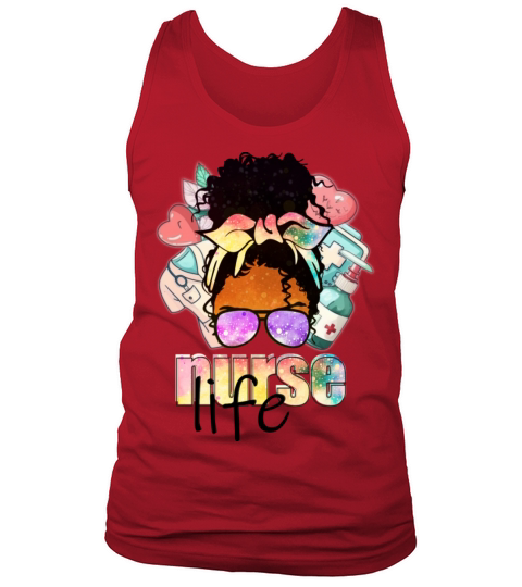 Nurses Rock the Afro Messy Bun Tank Top Unisex